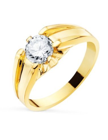 18K SOLITARIO ORO AMARILLO CIRCONITA...