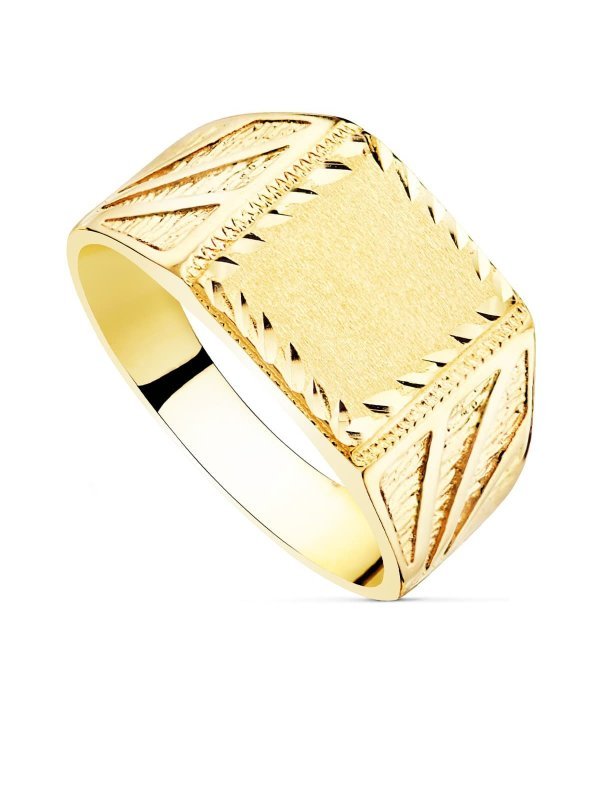 18K SELLO MACIZO CABALLERO ORO...