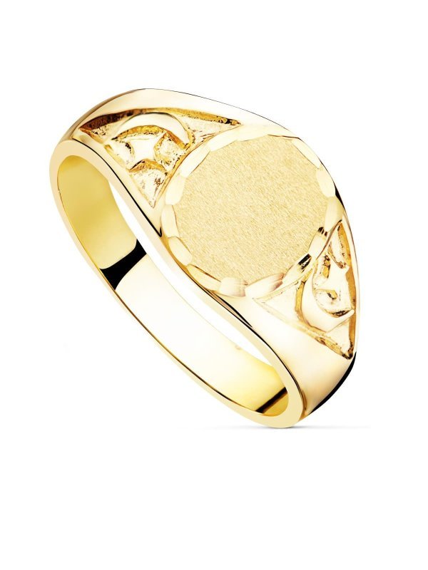 18K SELLO MACIZO CABALLERO ORO...
