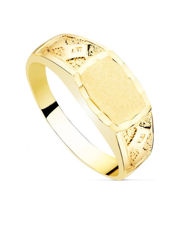 18K SELLO MACIZO CABALLERO ORO...