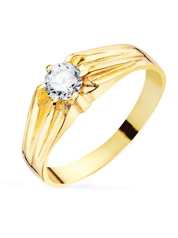 18K SOLITARIO ORO AMARILLO CABALLERO...