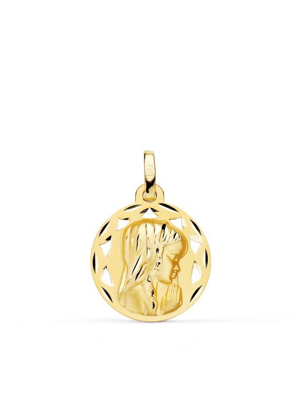 18K MEDALLA CALADA VIRGEN NIÑA PERFIL...