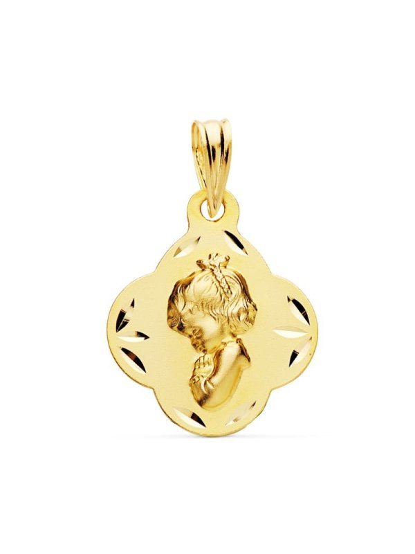 18K MEDALLA VIRGEN NIÑA 19X16 MM