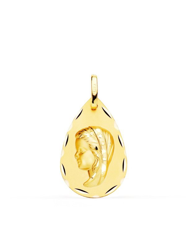 18K MEDALLA VIRGEN NIÑA GOTA TALLA...