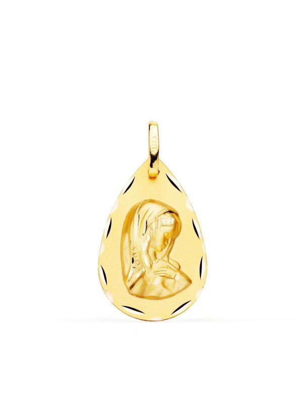 18K MEDALLA VIRGEN NIÑA GOTA TALLA...