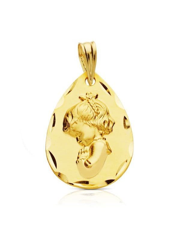 18K MEDALLA VIRGEN NIÑA 21X14 MM