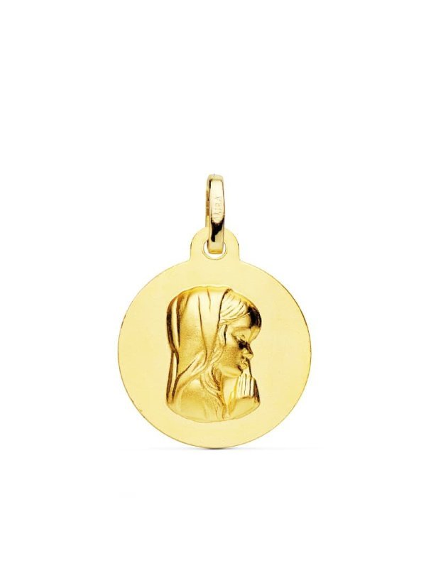 18K MEDALLA VIRGEN NIÑA MATIZADA 16 MM