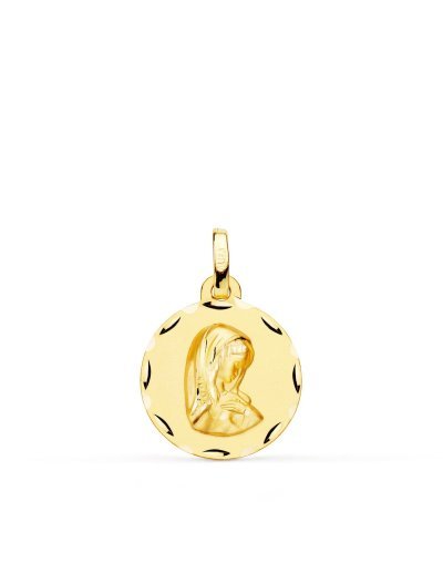 18K MEDALLA VIRGEN NIÑA 16 MM