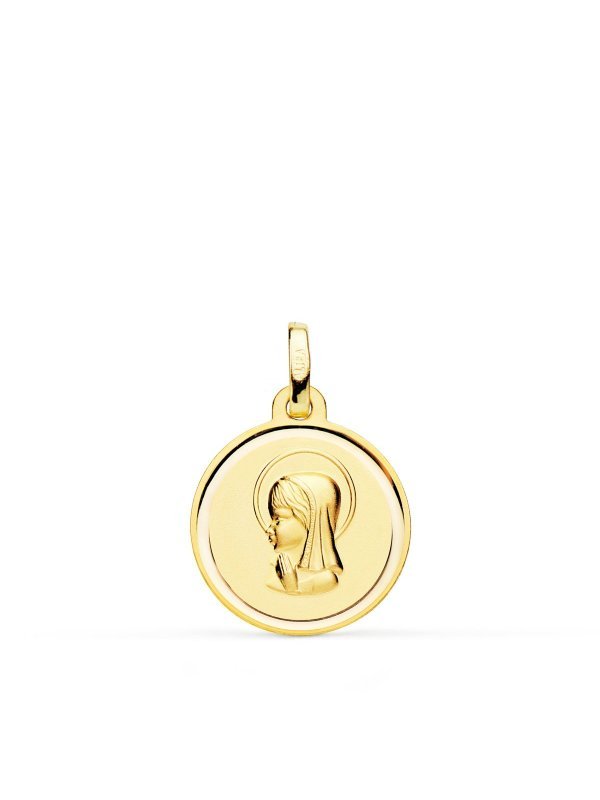 18K MEDALLA VIRGEN NIÑA MATIZADA CON...