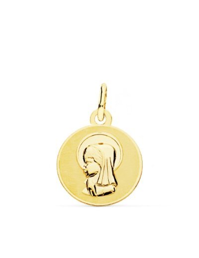 18K MEDALLA VIRGEN NIÑA 14 MM