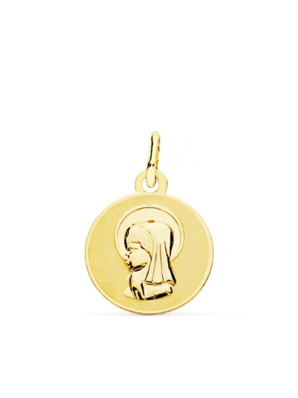 18K MEDALLA VIRGEN NIÑA 14 MM