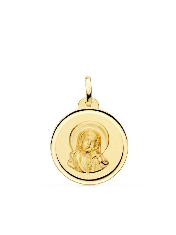18K MEDALLA VIRGEN MARIA Y ESPIRITU...