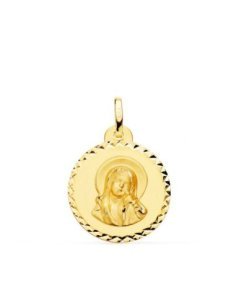 18K MEDALLA VIRGEN MARIA Y...