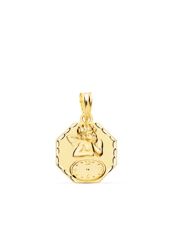 18K MEDALLA OCTOGONAL ANGELITO BURLON...