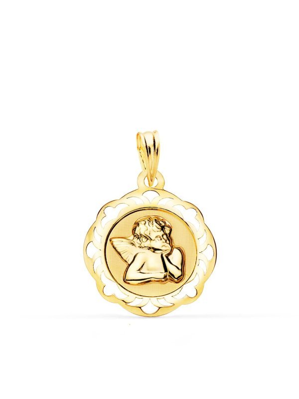 18K MEDALLA ANGELITO BURLON BRILLO...