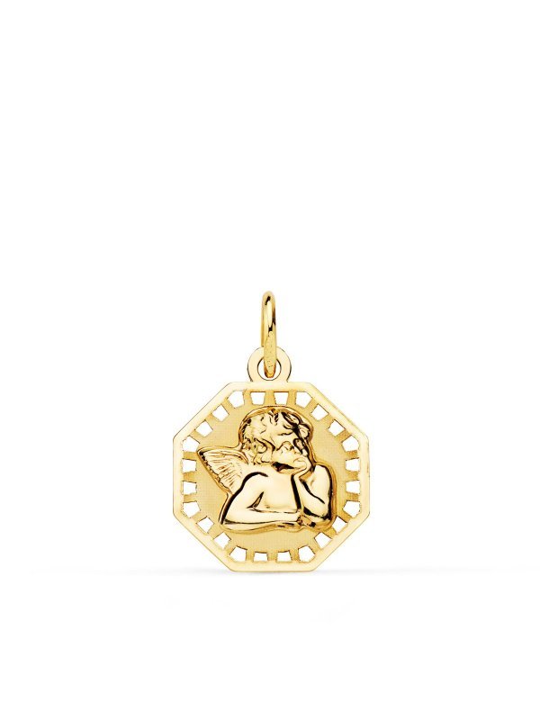 18K MEDALLA OCTOGONAL ANGELITO BURLON...