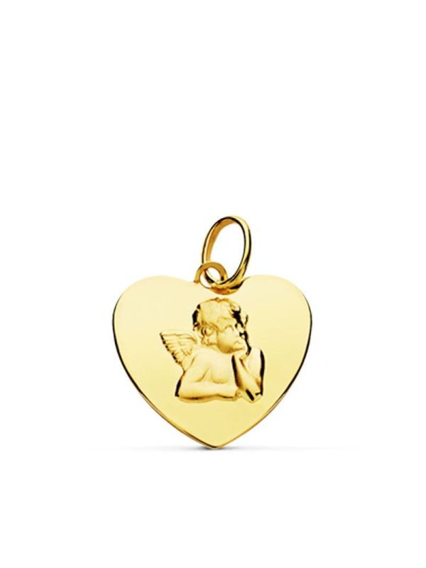 18K COLGANTE CORAZON BRILLO Y...