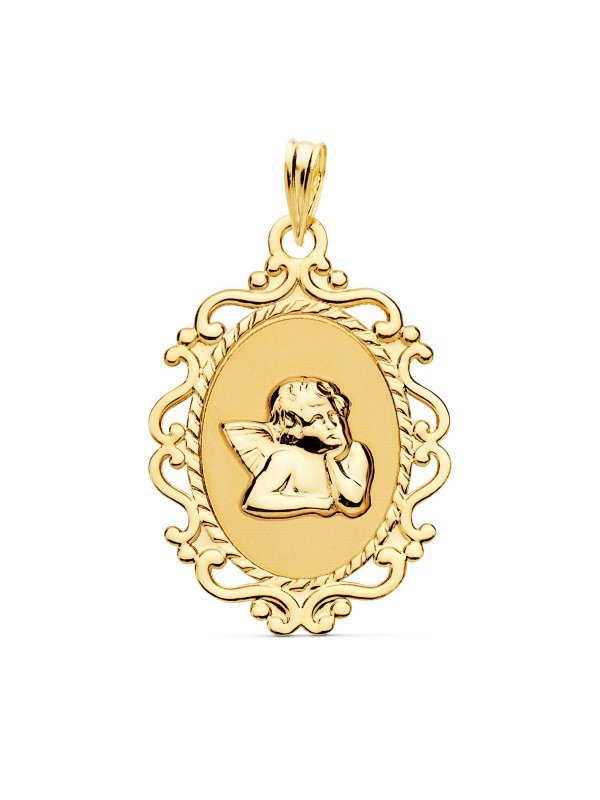 18K MEDALLA ANGEL BURLON BRILLO Y...