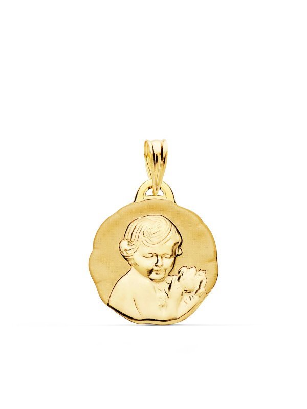 18K MEDALLA ANGEL QUERUBIN BRILLO 19 MM