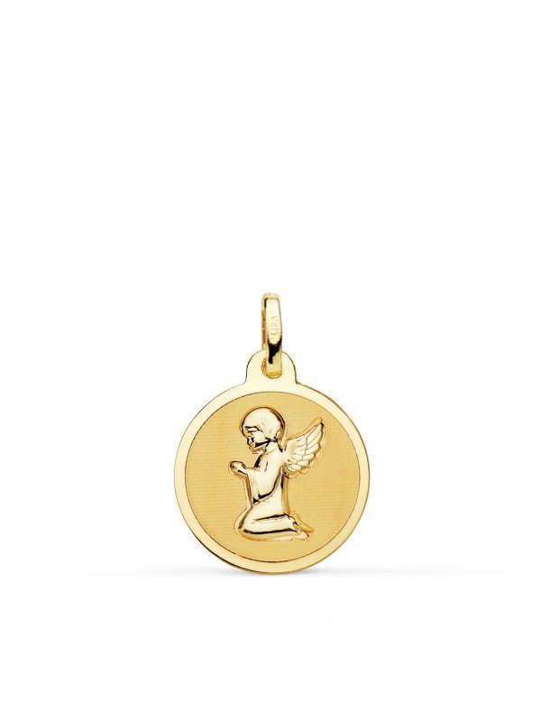 18K MEDALLA ANGELITO REZANDO BRILLO...