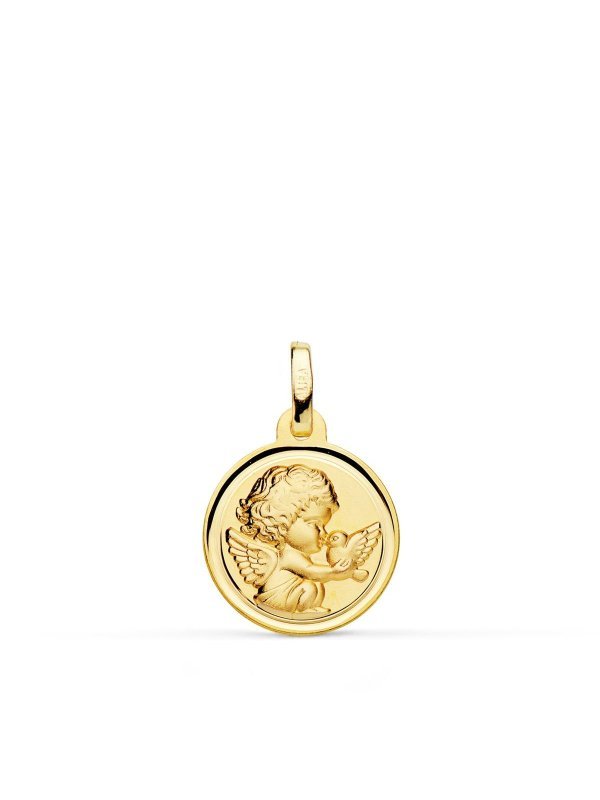 18K MEDALLA ANGEL NIÑO BURLON CON...