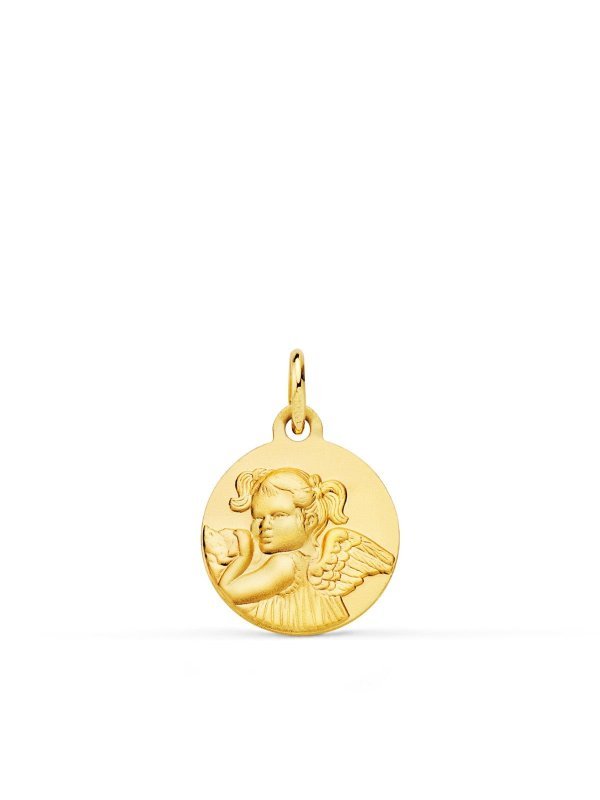 18K MEDALLA ORO AMARILLO ANGEL NIÑA...