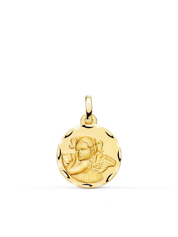 18K MEDALLA ORO AMARILLO ANGEL NIÑA...