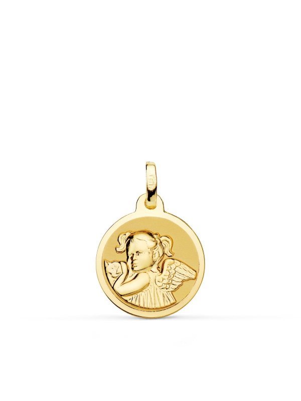 18K MEDALLA ORO AMARILLO ANGEL NIÑA...