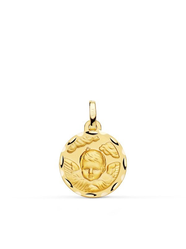 18K MEDALLA ORO AMARILLO ANGEL NIÑO...