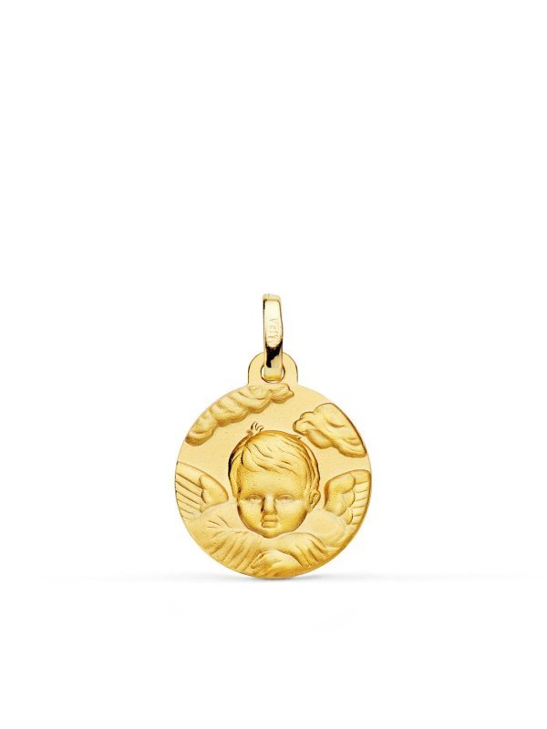18K MEDALLA ORO AMARILLO ANGEL NIÑO...
