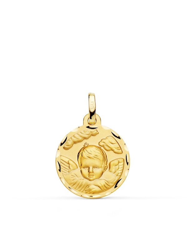 18K MEDALLA ORO AMARILLO ANGEL NIÑO...