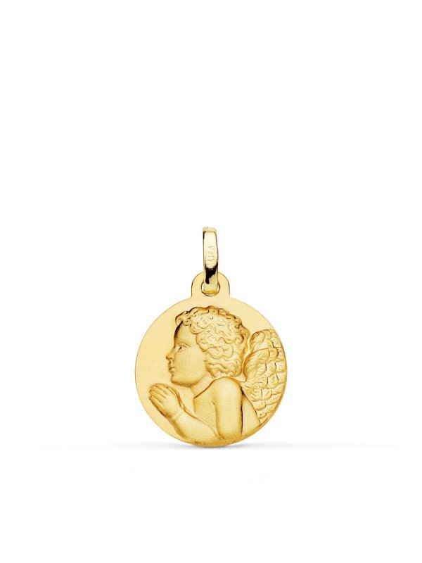 18K MEDALLA ORO AMARILLO  ANGEL NIÑO...