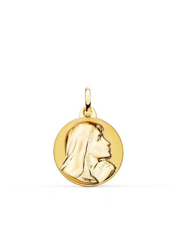 18K MEDALLA VIRGEN MARIA REZANDO...