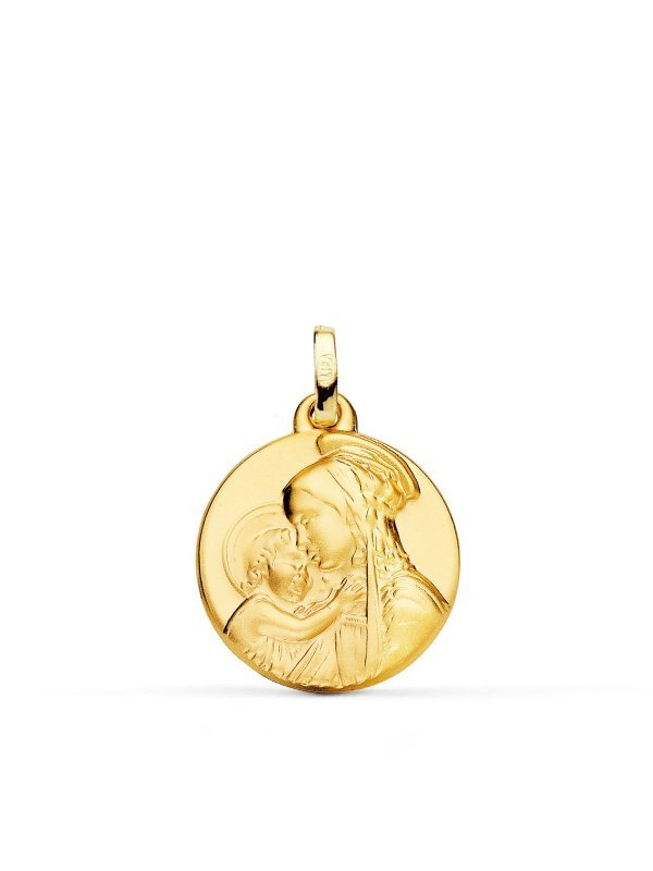 18K MEDALLA MADRE  DIVINA TERNURA  18 MM