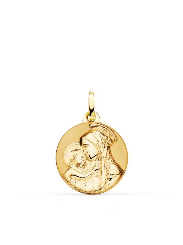 18K MEDALLA MADRE DIVINA TERNURA...