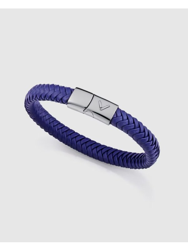 PULSERA VICEROY ACERO Y PIEL TRENZADA...
