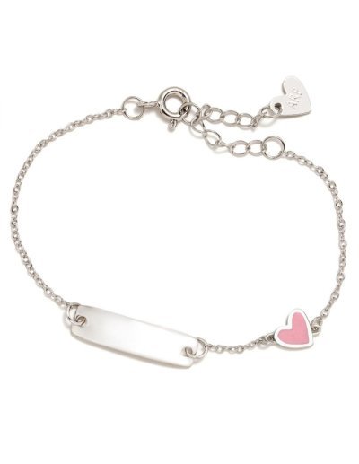 PULSERA CORAZÓN ROSA Y...