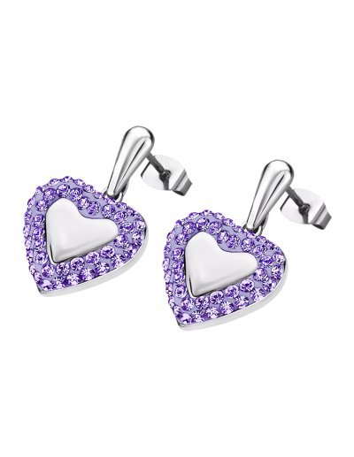 PENDIENTES CORAZÓN MORADO...