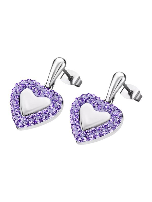 PENDIENTES CORAZÓN MORADO LOTUS STYLE...