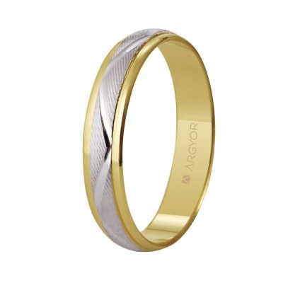 Alianza de boda oro bicolor...