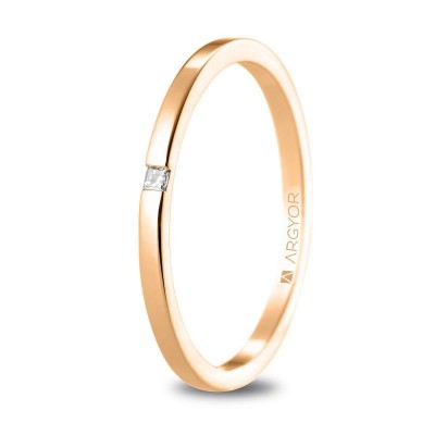 Alianza de boda de oro rosa...