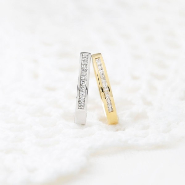 Alianza de Boda de oro amarillo con...