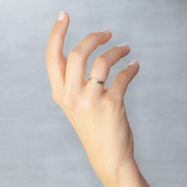 Alianza de boda 2 oros de 4mm labradas