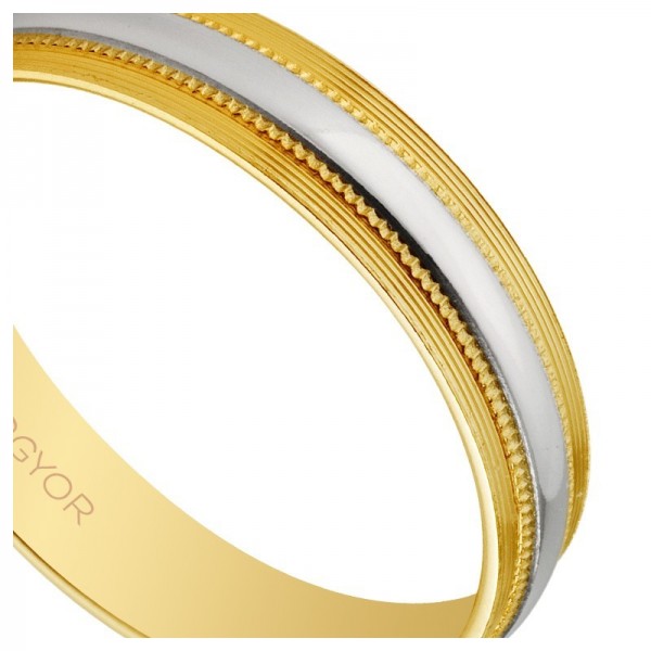 Alianza de boda 2 oros de 4mm labradas