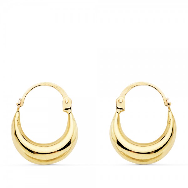 18K PENDIENTES HUECOS MORCILLA 13X4 MM