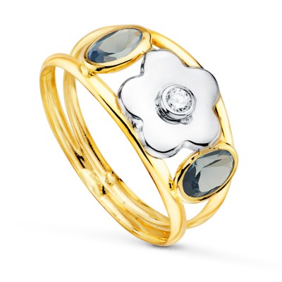 18K SORTIJA ORO BICOLOR...
