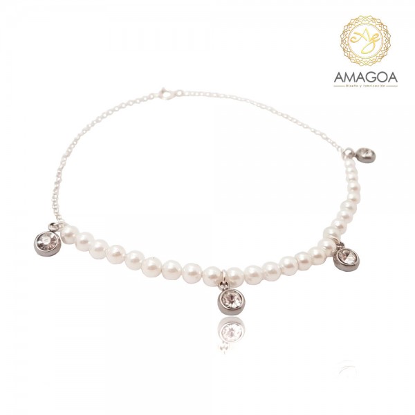 Tobillera perlas