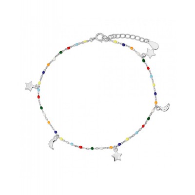 Tobillera de plata rodiada...