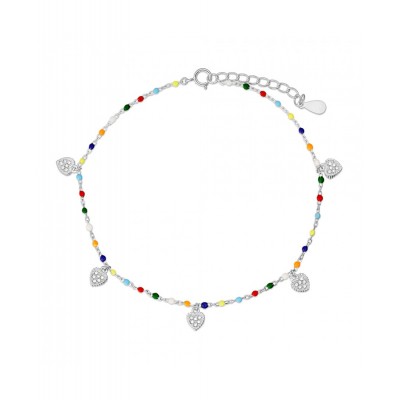 Tobillera de plata rodiada...