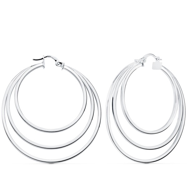 18K AROS TRIPLES ORO BLANCO HUECOS...